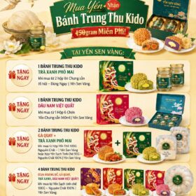 Chương trình khuyến mãi mua yến sen vàng tặng bánh trung thu kido 2026.2mb - Yến Sen Vàng