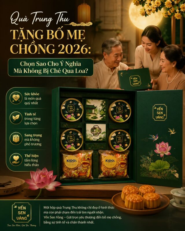Quà Trung Thu tặng bố mẹ chồng – yến chưng sẵn ý nghĩa – Yến Sen Vàng