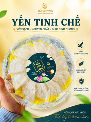 Yến tinh chế nguyên chất – nguyên liệu chưng yến sào – Yến Sen Vàng